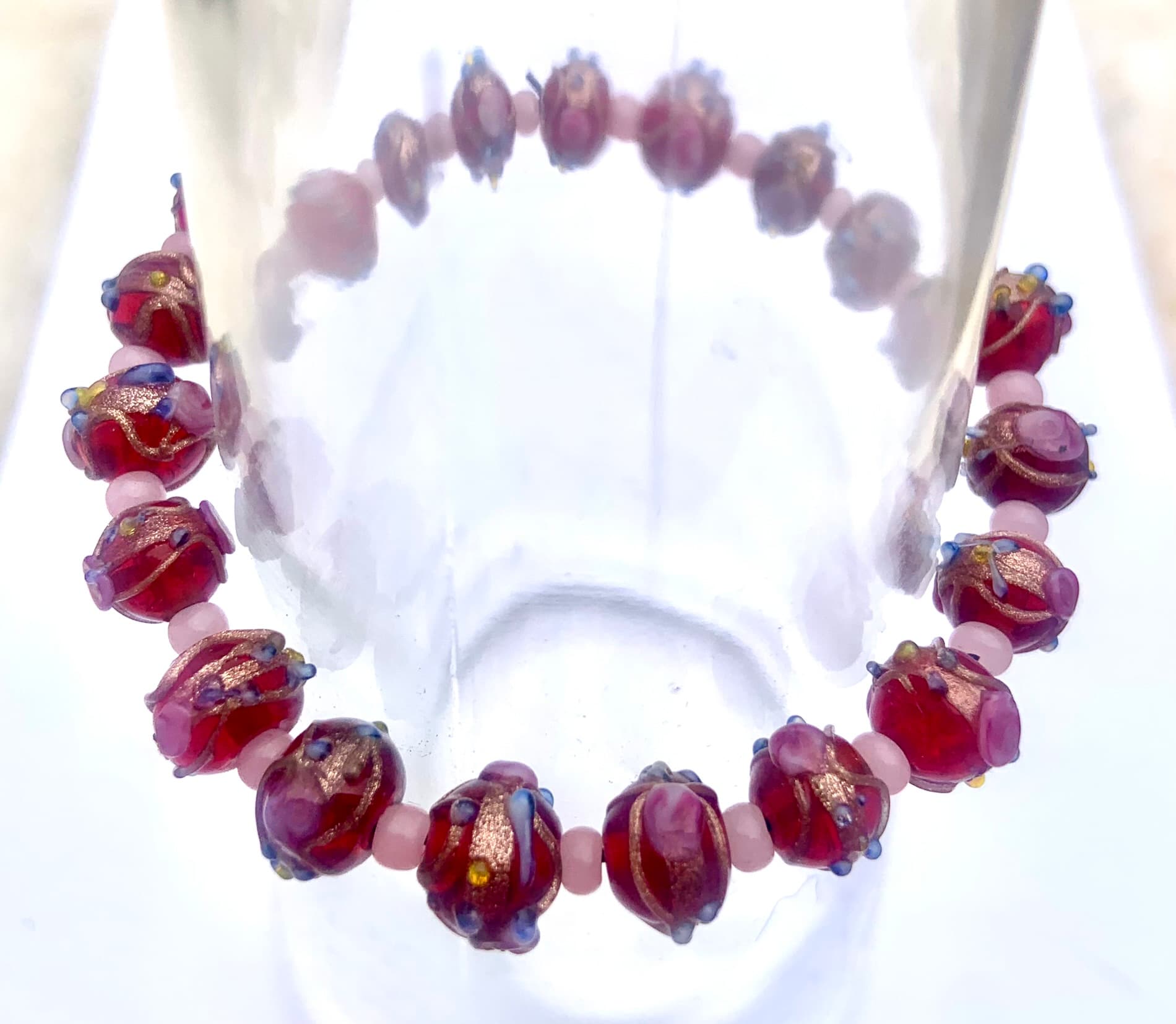 Bracelet with Red Murano Beads