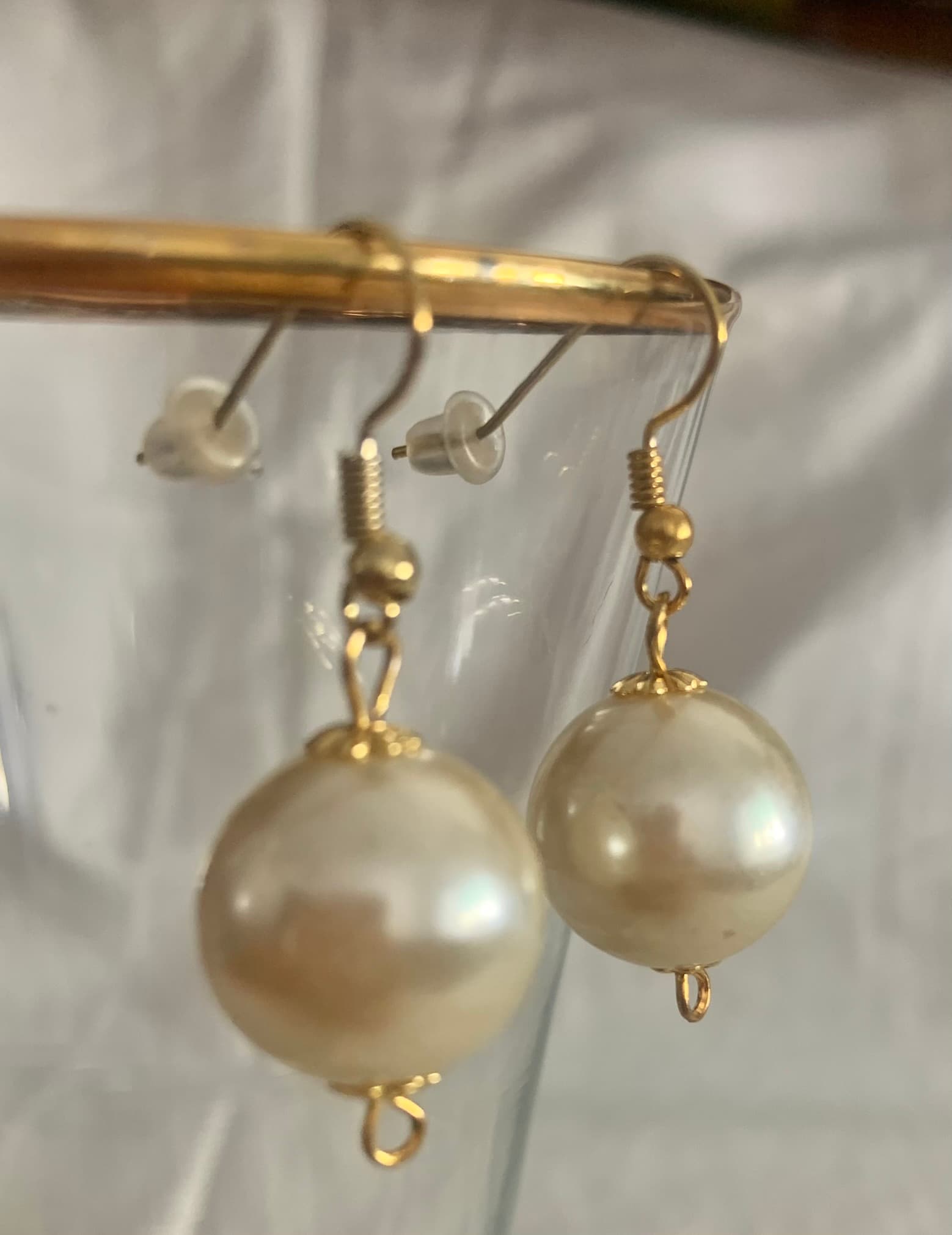 Big Faux Pearl earrings 