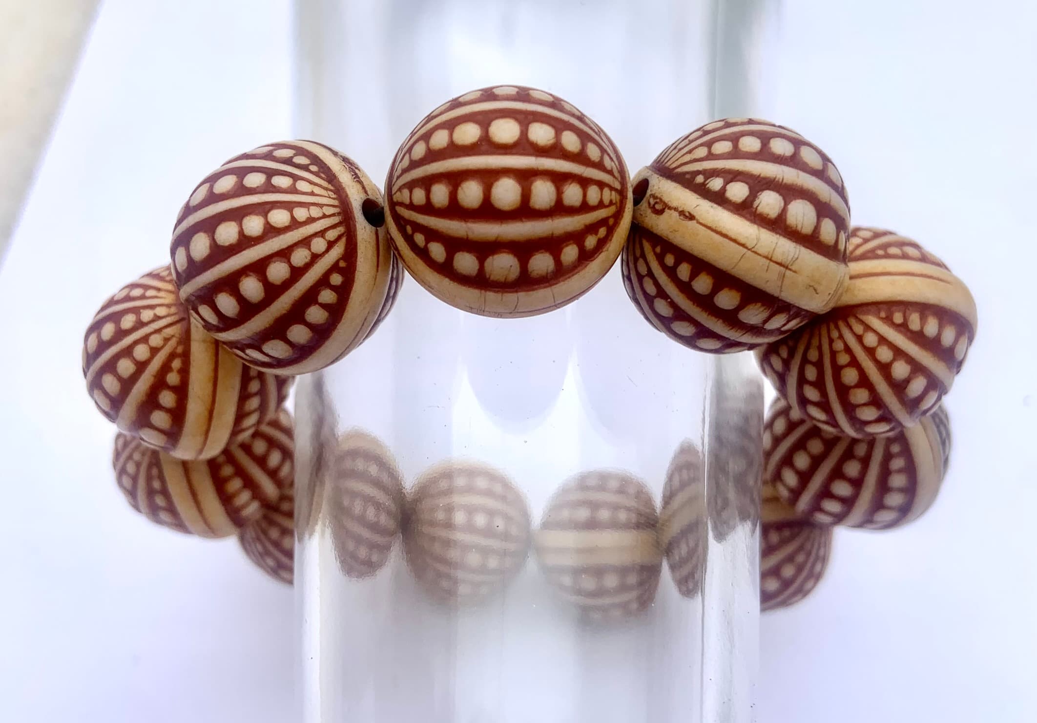 Bracelet with Cream Round Beads