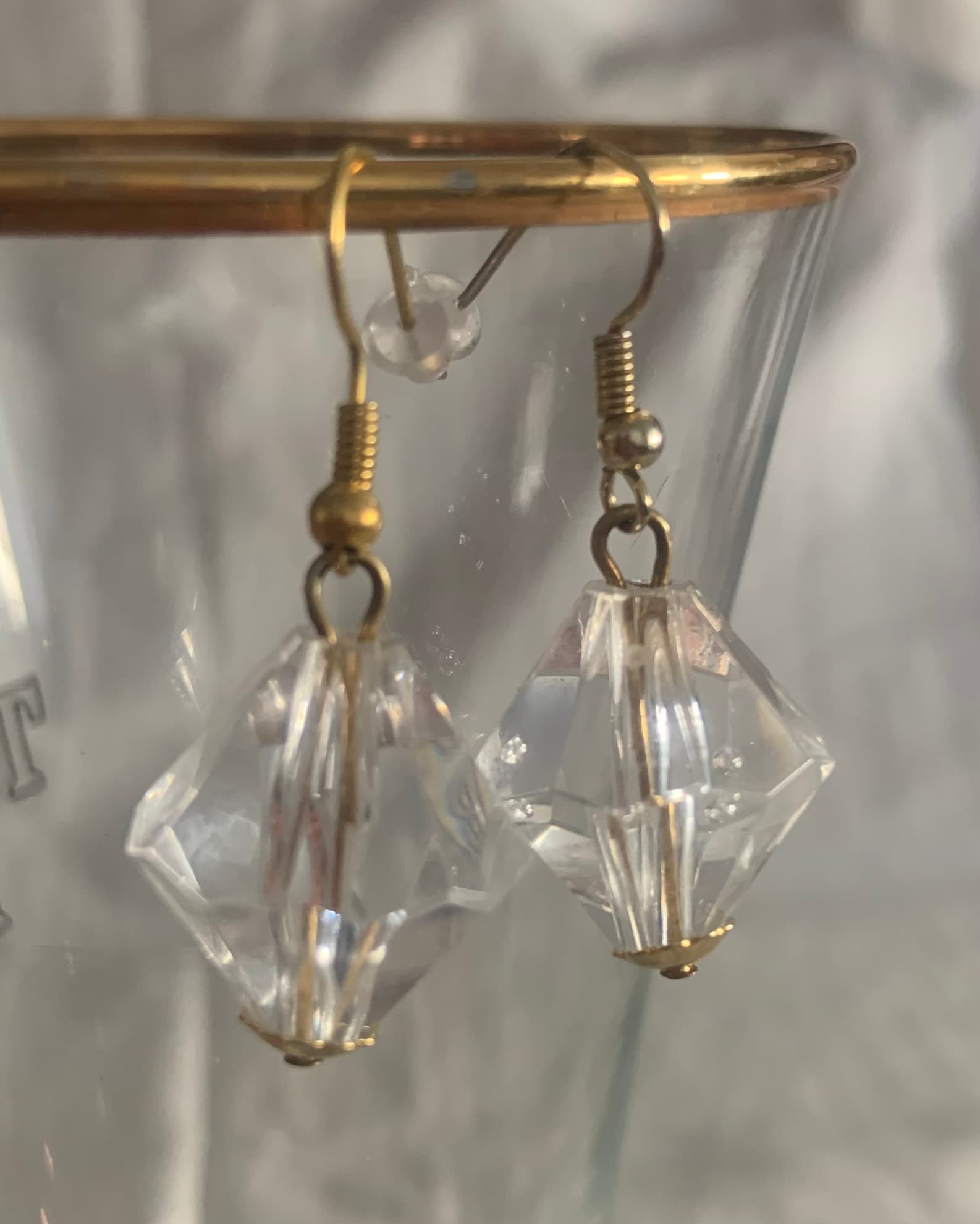 Earrings with Transparent Beads