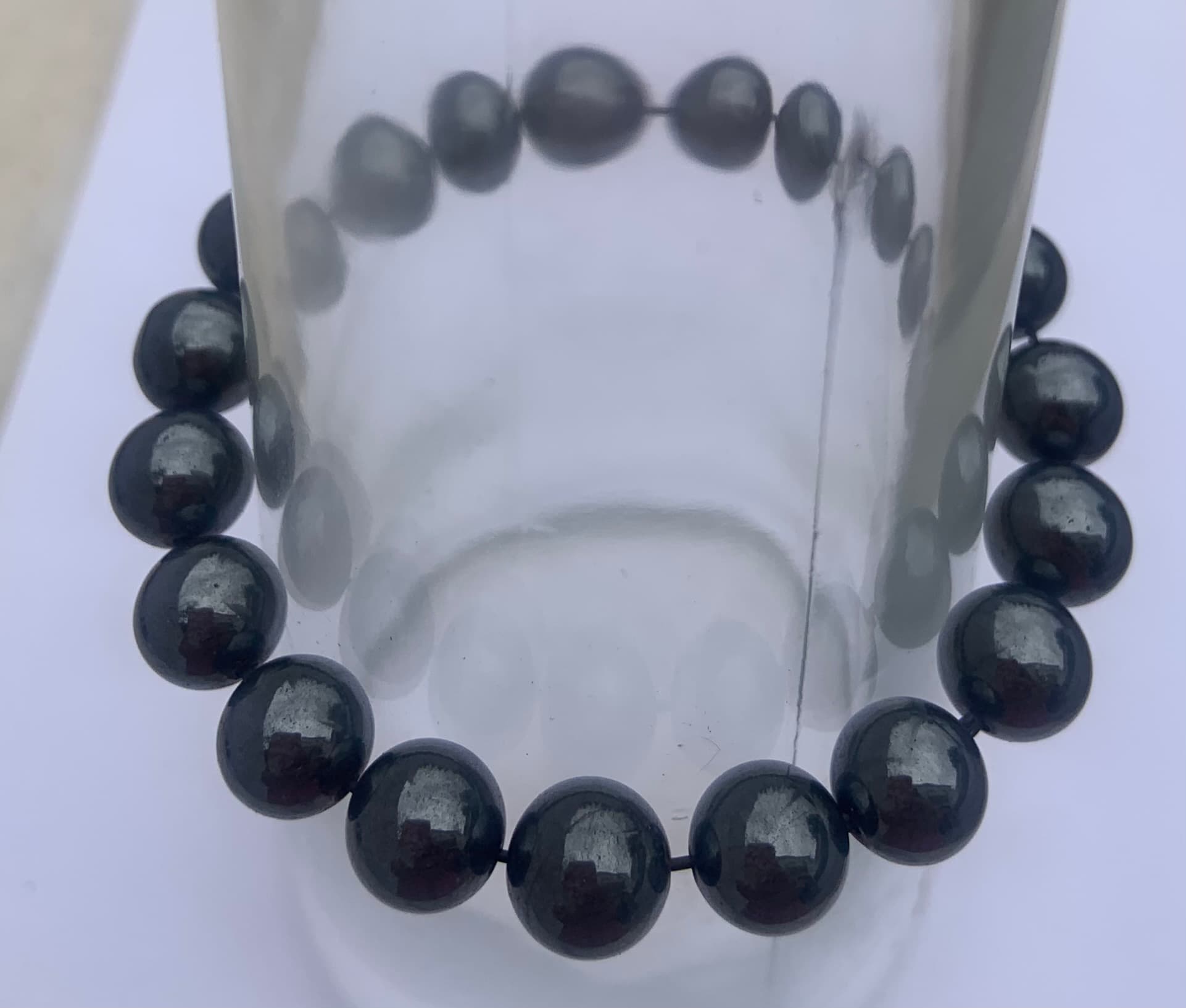 Bracelet with Round Hematite Stone Beads